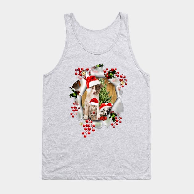 Celebrating Christmas with pet-lovers Tank Top by Just Kidding by Nadine May